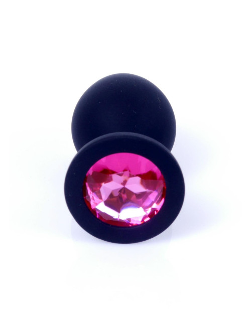 Plug-Jewellery Black Silicon PLUG Medium- Pink Diamond