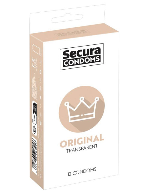 Secura Original 12szt Box – Prezerwatywy naturalne, bezsmakowe, zwykłe i smakowe