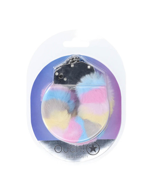 Kajdanki BDSM fluffy Heavy-duty Multicolor 2 – bezpieczne, miękkie i wytrzymałe