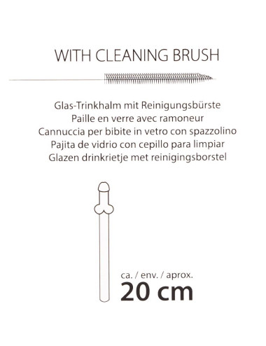 Glass Drinking Straw Willy x 4