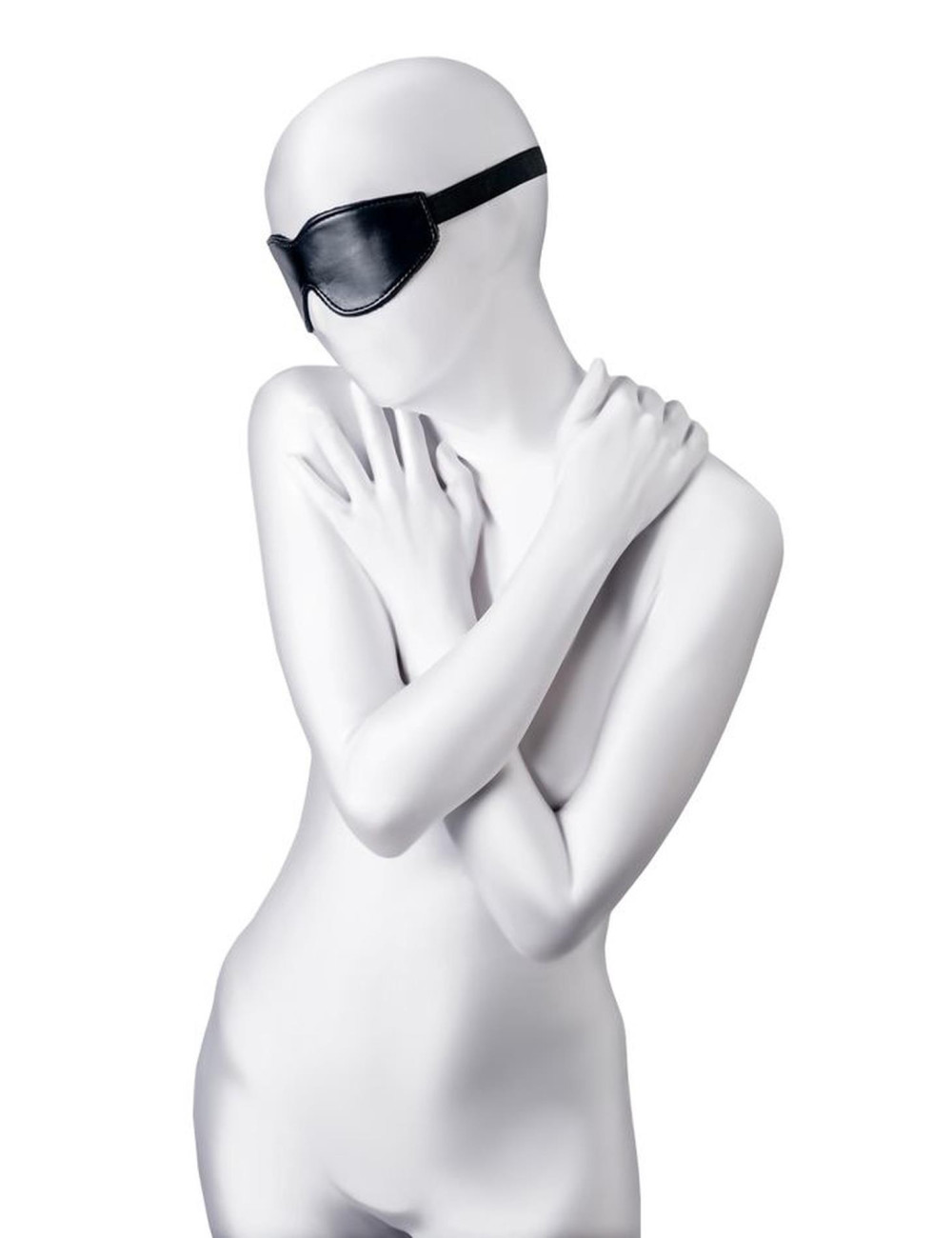 Maska BDSM Anonymo PU Leather - Czarna, 26,5 cm