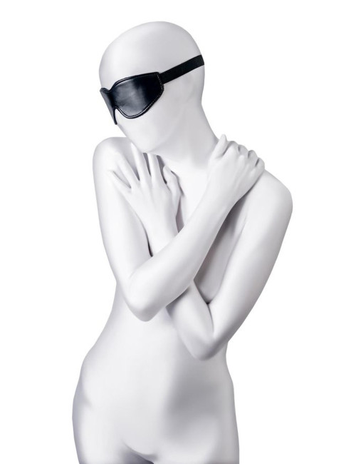 Maska BDSM Anonymo PU Leather - Czarna, 26,5 cm