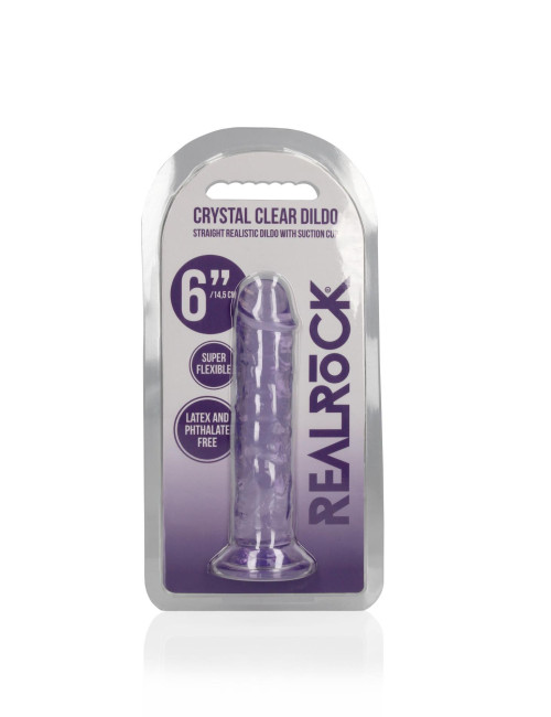 Realistyczny Dildo z Przyssawką 14,5 cm Fioletowy RealRock