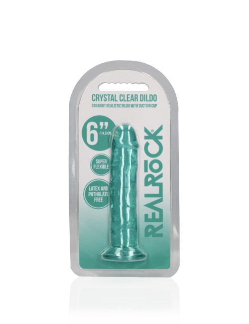 Realistyczny Dildo z Przyssawką 14,5 cm Turkusowy RealRock