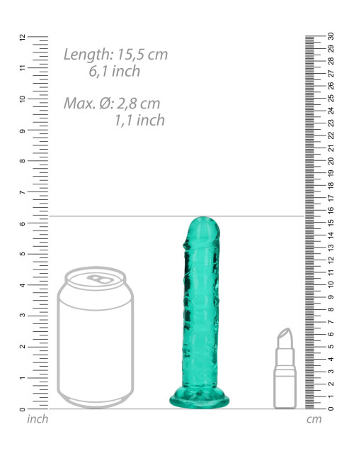 Realistyczny Dildo z Przyssawką 14,5 cm Turkusowy RealRock
