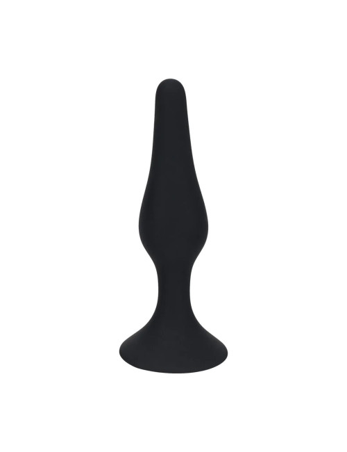 Slim Silicone Anal Plug - M - Black