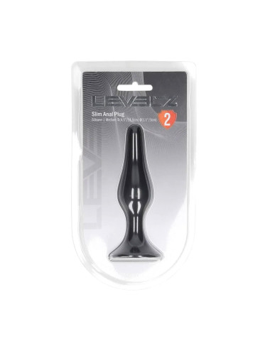 Slim Silicone Anal Plug - M - Black
