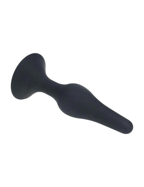 Slim Silicone Anal Plug - M - Black