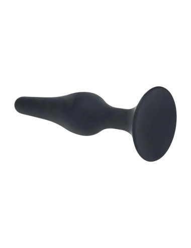 Slim Silicone Anal Plug - M - Black