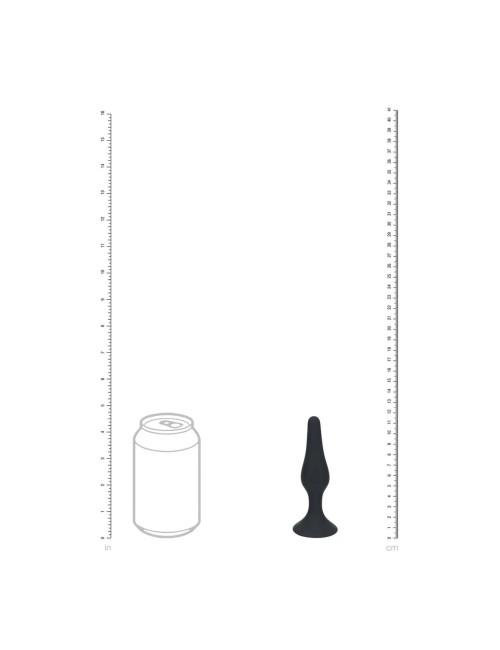 Slim Silicone Anal Plug - M - Black