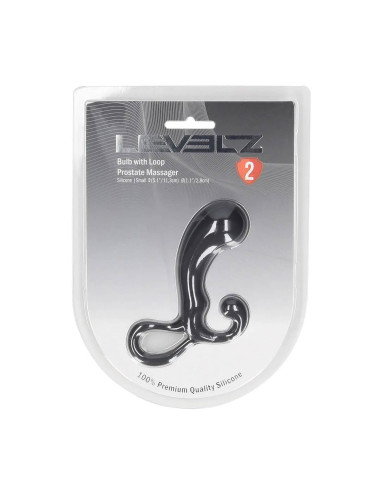 Bulb with Loop Silicone Prostate Massager - S - Black
