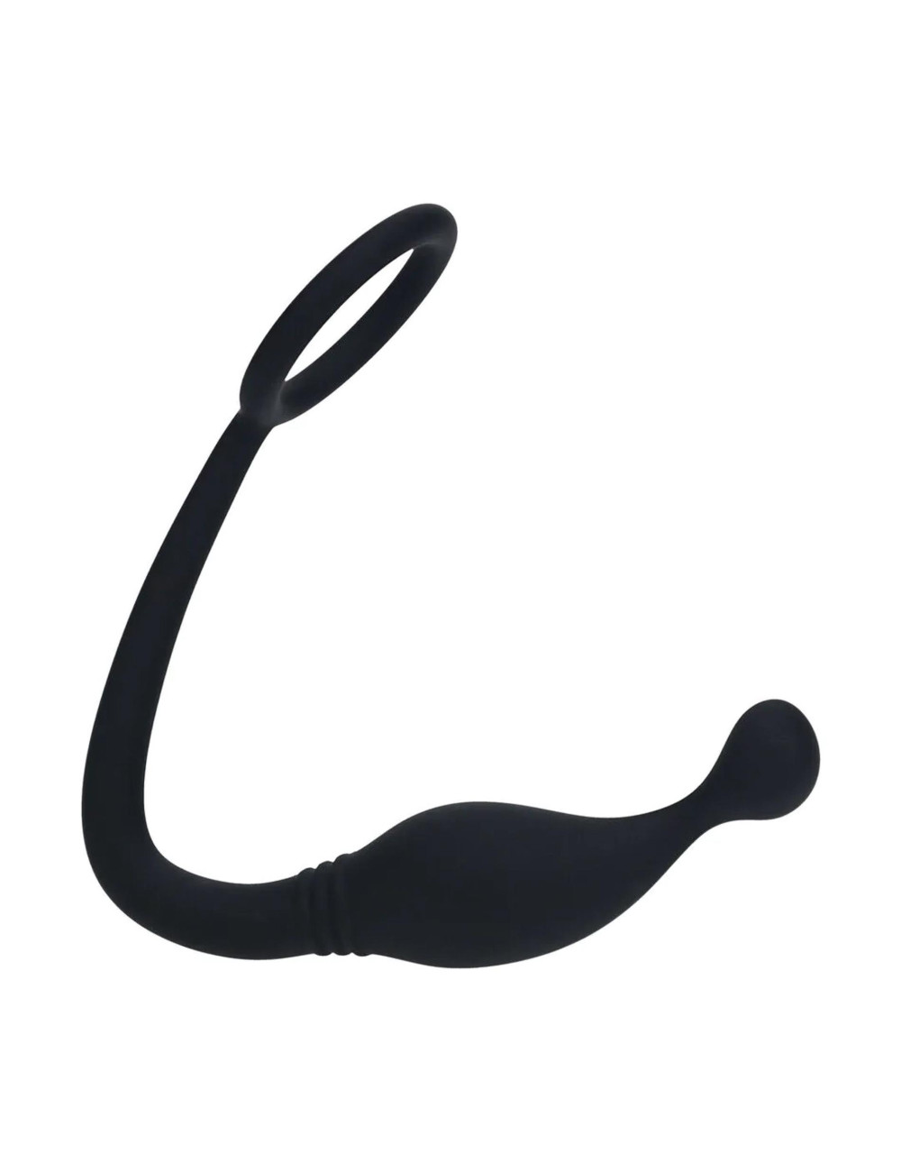 Silicone Cockring with Prostate Stimulator - S - Black