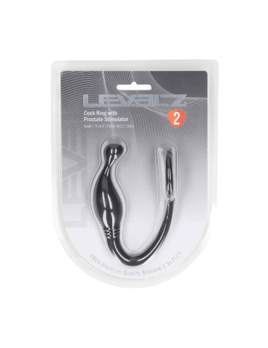 Silicone Cockring with Prostate Stimulator - S - Black