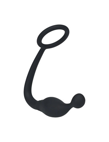 Silicone Cockring with Prostate Stimulator - S - Black