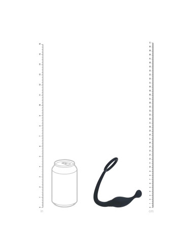 Silicone Cockring with Prostate Stimulator - S - Black