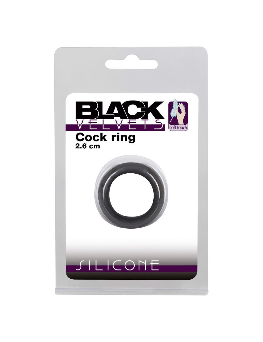 Black Velvets Aksamitny Pierścień Erekeyjny 2.6 cm Czarny