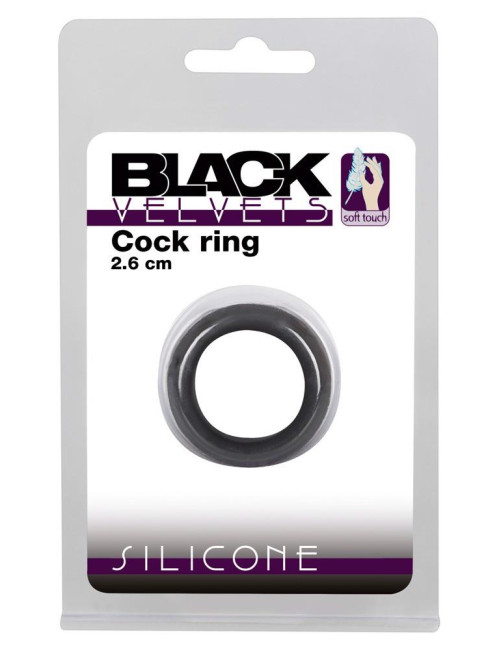 Black Velvets Aksamitny Pierścień Erekeyjny 2.6 cm Czarny