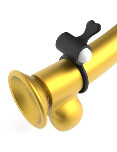 Power Clit Silicone Cockring Black