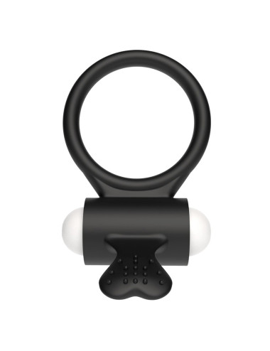 Power Clit Silicone Cockring Black