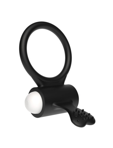 Power Clit Silicone Cockring Black