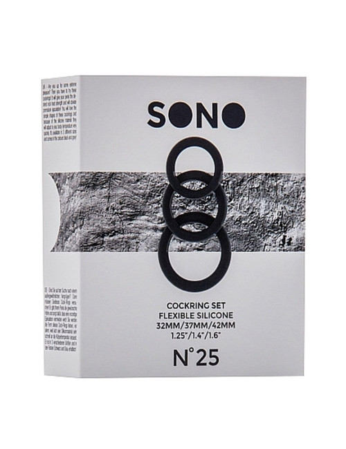 Sono No.25 - Zestaw Czarnych Pierścieni Erekcyjnych