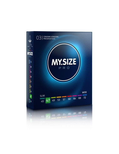 MY.SIZE PRO 47 Wegańskie Prezerwatywy – dopasowane, cienkie, Afrodyzjaki