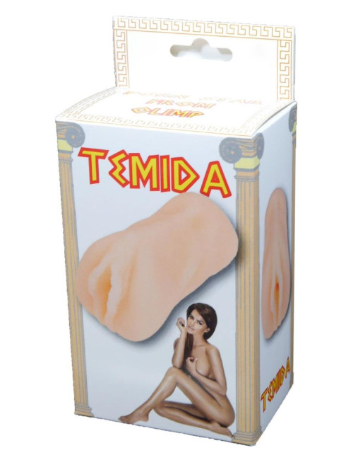 Masturbator pochwy TEMIDA – CyberSkin, 12x5 cm, 225 g, Zabawki Waginy Masturbatory