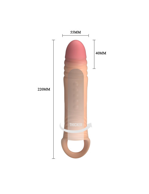 Pretty Love 8.7" Vibrating Penis Sleeve - Wibrująca nakładka