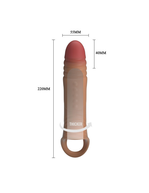 Pretty Love 8.7" Vibrating Penis Sleeve Extender - Przedłużka