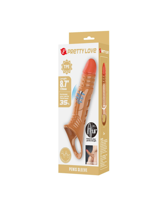 Pretty Love 8.7" Vibrating Penis Sleeve Extender - Przedłużka
