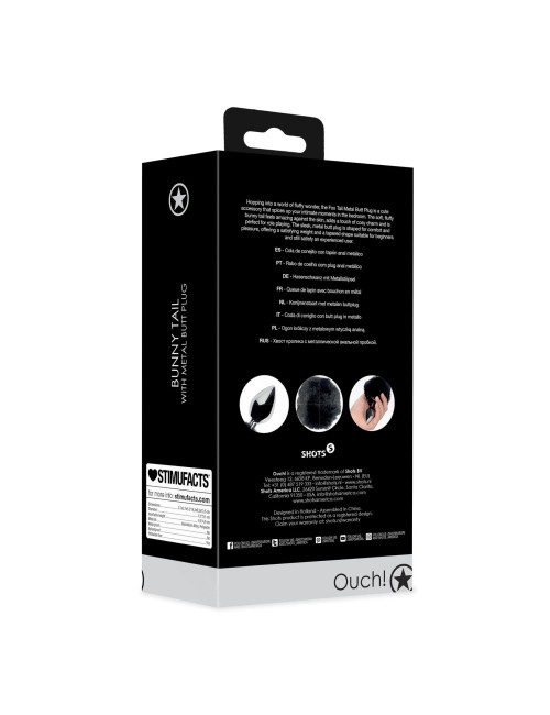 Ouch! Bunny Tail z Metalowym Korkiem Analnym Czarny