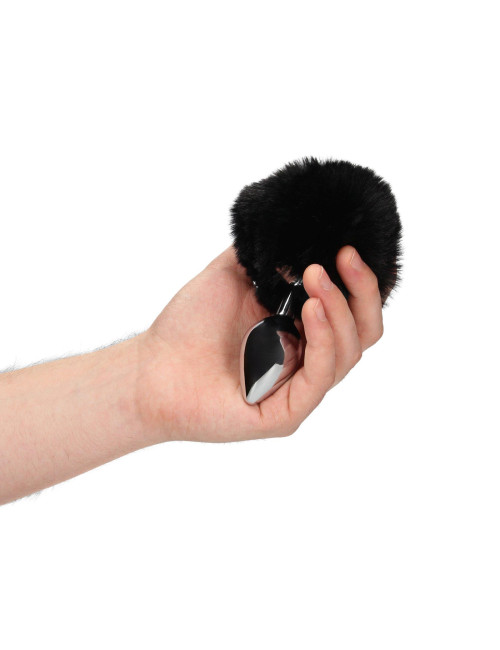 Ouch! Bunny Tail z Metalowym Korkiem Analnym Czarny