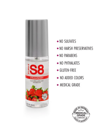 S8 WB Flavored Lube 50ml Strawberry