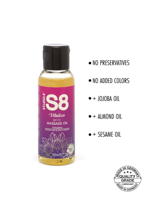 S8 Afrodyzjakowy Olej Do Masażu - Omani Lime & Spicy Ginger 50ml