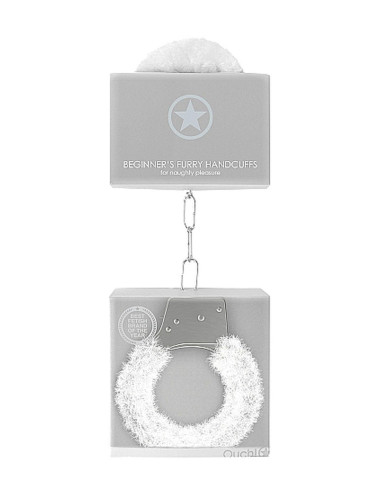 Beginners Handcuffs Furry - White