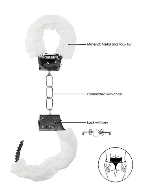 Beginners Handcuffs Furry - White