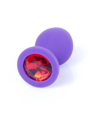 Plug-Jewellery Purple Silicon PLUG Medium- Red Diamond