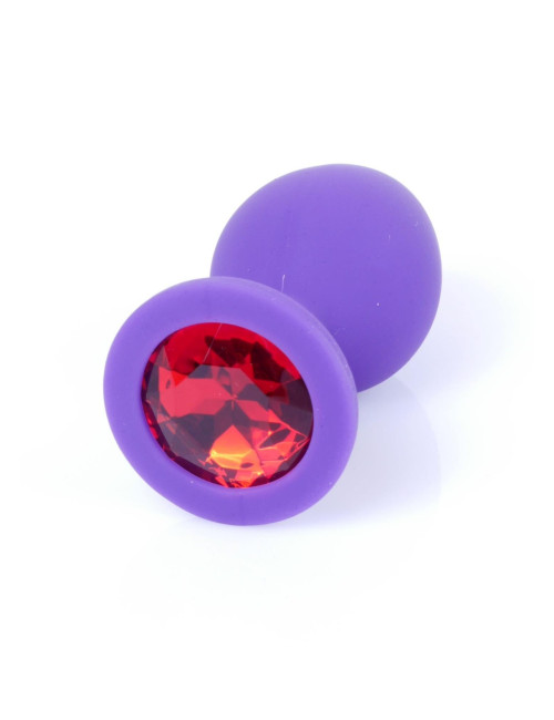 Plug-Jewellery Purple Silicon PLUG Medium- Red Diamond