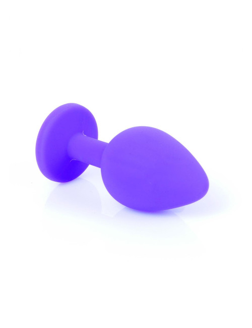 B - Series HeavyFun Fioletowy Plug z Czerwonym Kryształem M