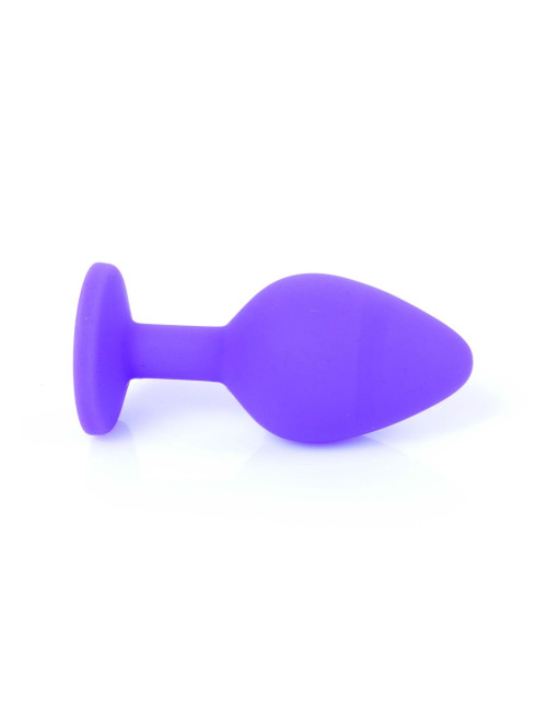 B - Series HeavyFun Fioletowy Plug z Czerwonym Kryształem M