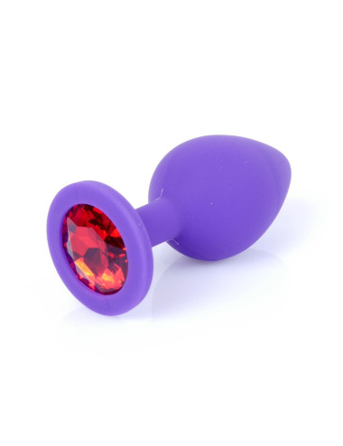 Plug-Jewellery Purple Silicon PLUG Medium- Red Diamond