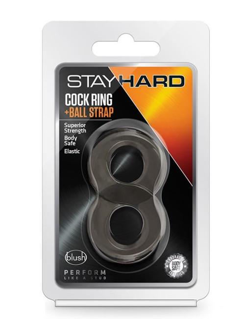 Blush Stay Hard - Pierścień erekcyjny ze strapem na jądra