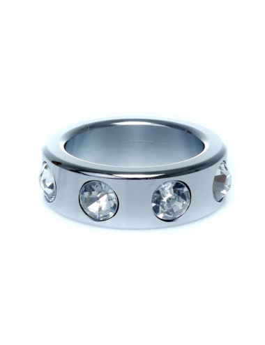 Pierścień-Metal Cock Ring with Cristal Diamonds Small