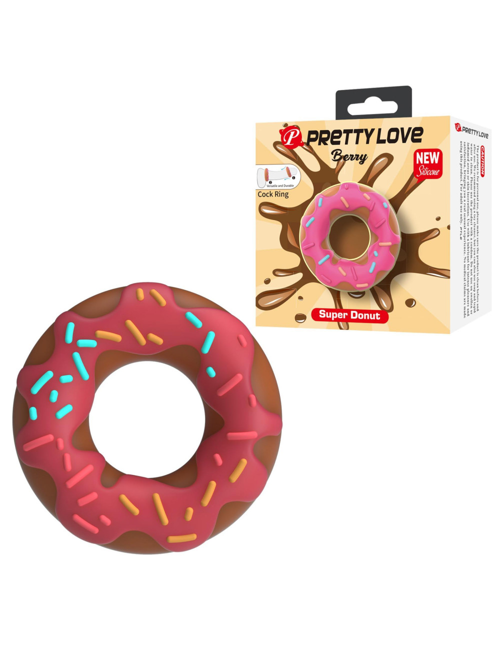 Pretty Love Berry Super Donut Silicone Cock Ring