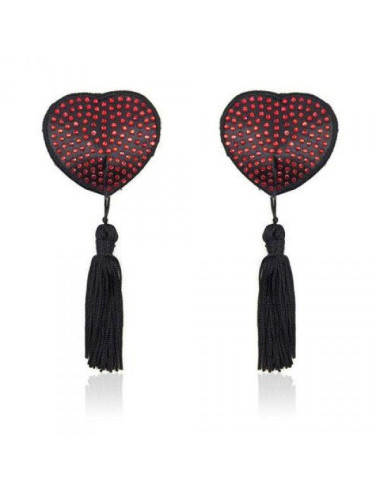 Bielizna-Heart shine nipples tassels (rosso)