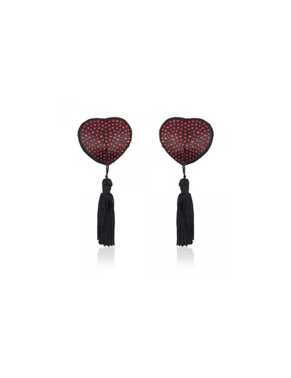 Bielizna-Heart shine nipples tassels (rosso)