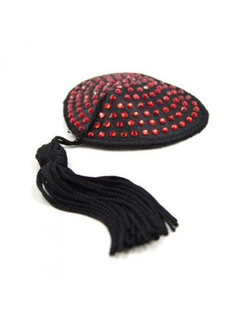 Bielizna-Heart shine nipples tassels (rosso)