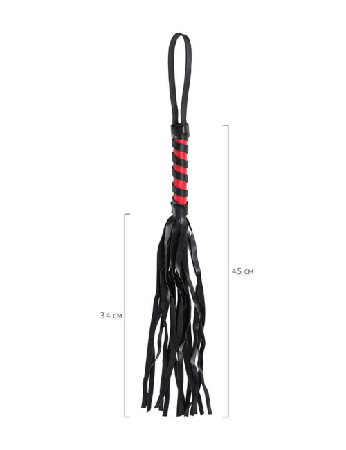 Anonymo flogger, PU leather, black, 45 cm