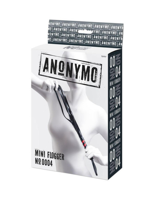 Anonymo flogger, PU leather, black, 45 cm