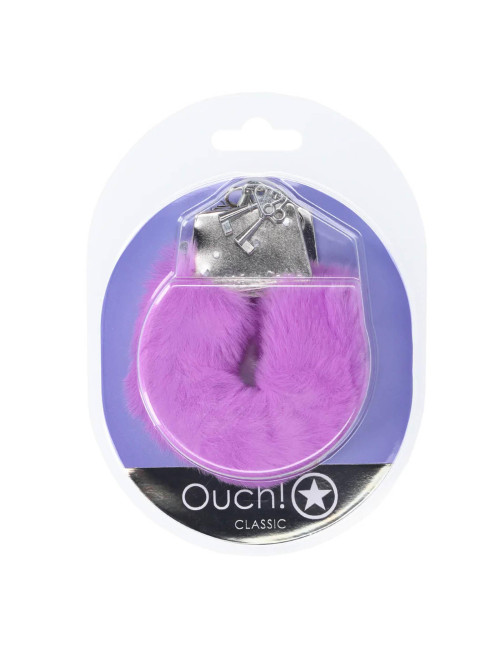 Ouch! Fioletowe Kajdanki z Puszkiem Classic Fluffy